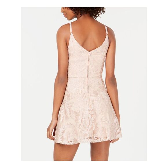 SPEECHLESS Womens Spaghetti Strap V Neck Micro Mini Evening Trapeze Dress - Picture 2 of 4